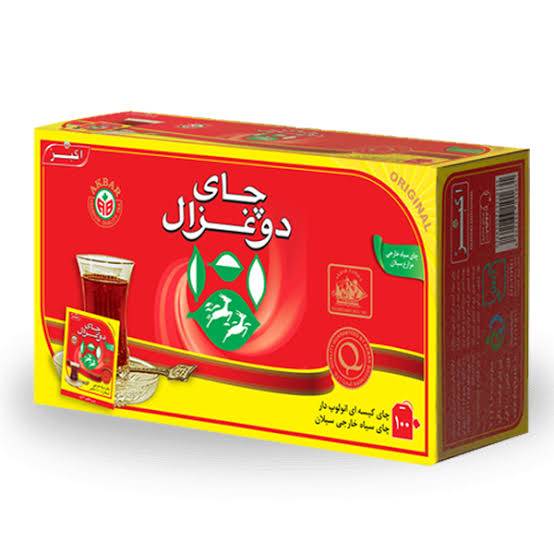 چای کیسه ای ساده انولوپ دار 100عدد دو غزال